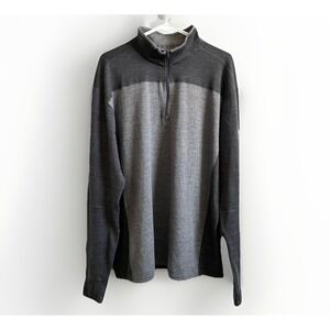 Kuhl Ryzer 1/4 Quarter Zip Pullover Long Sleeve Sweater Black Gray Mens XXL 2XL